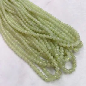 108 Yellow Nephrite Prayer Beads 6mm Round Bead Strands for DIY Jewelry Projects