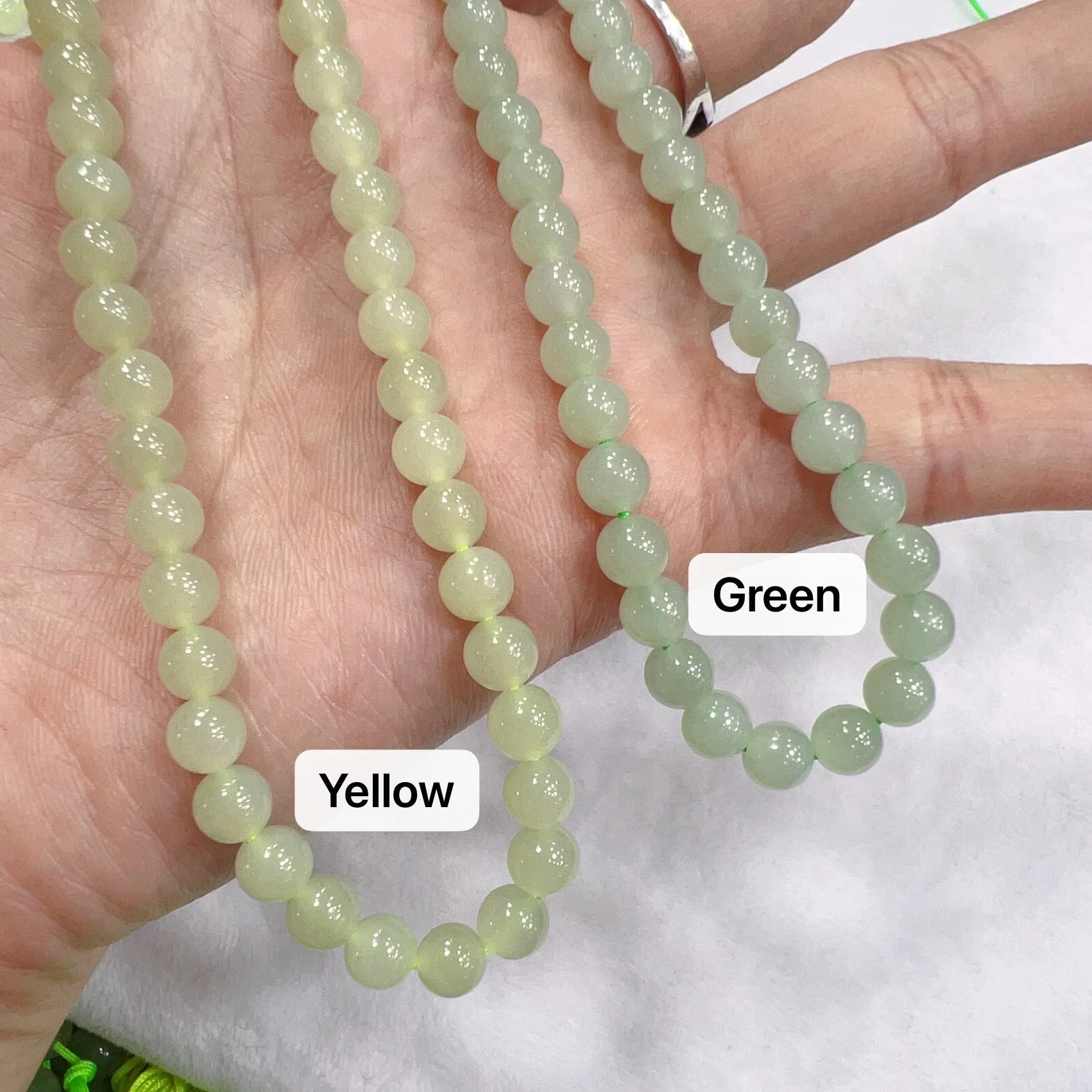 108 Yellow Nephrite Prayer Beads 6mm Round Bead Strands for DIY Jewelry Projects