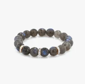 14K & 18K  Labradorite & Rose Gold Diamonds Beaded Bracelet