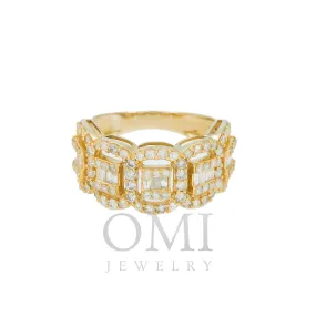 14K GOLD BAGUETTE AND ROUND DIAMOND RING 1.44 CT