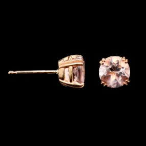 14K Rose Gold Estate Morganite Stud Earrings