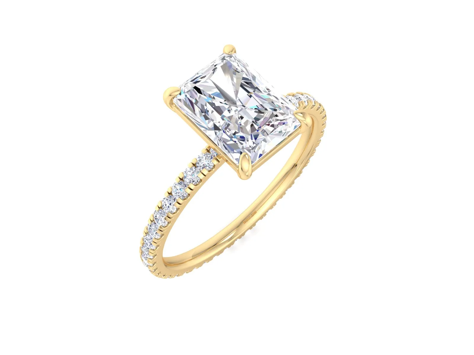 1.70 Carat Radiant Cut Lab Grown CVD Diamond Ring