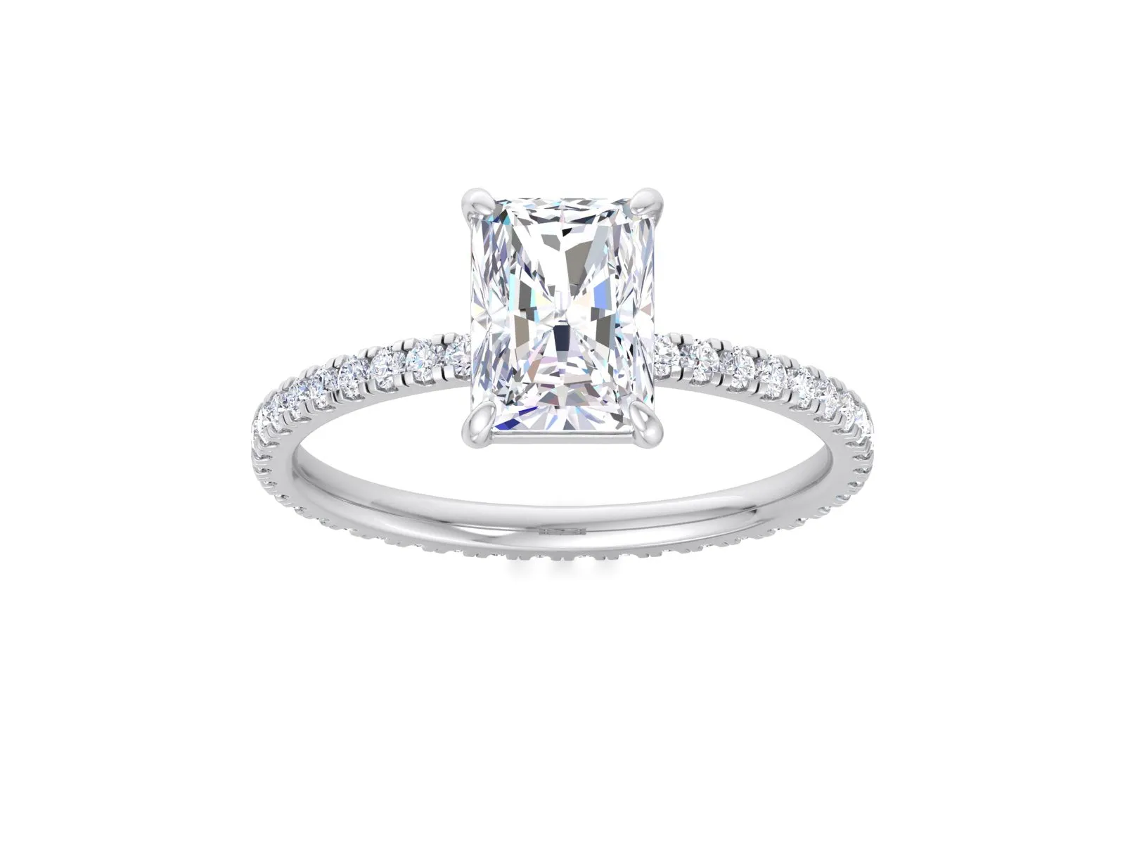 1.70 Carat Radiant Cut Lab Grown CVD Diamond Ring