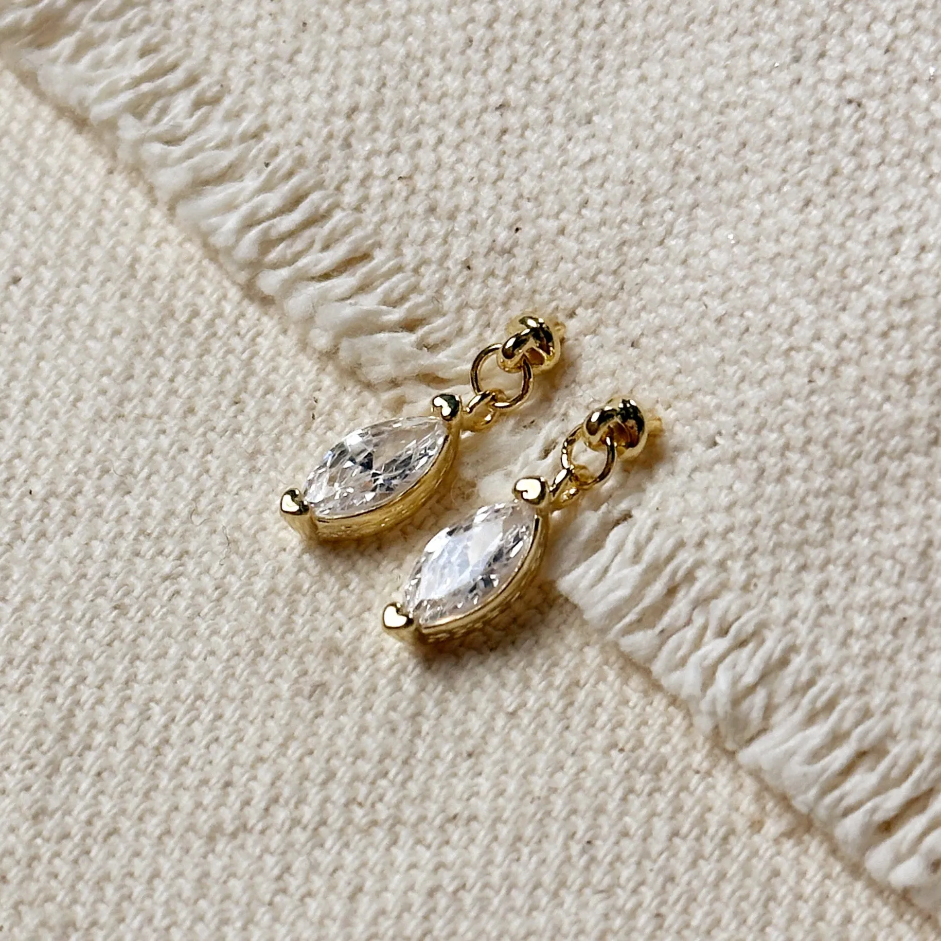 18k Gold Filled Marquise CZ Earrings