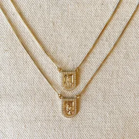 18k Gold Filled Scapular Necklace