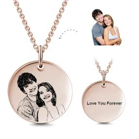 18K Gold Plated Personalized Photo Necklace- Personalize Necklace With Photo And Text