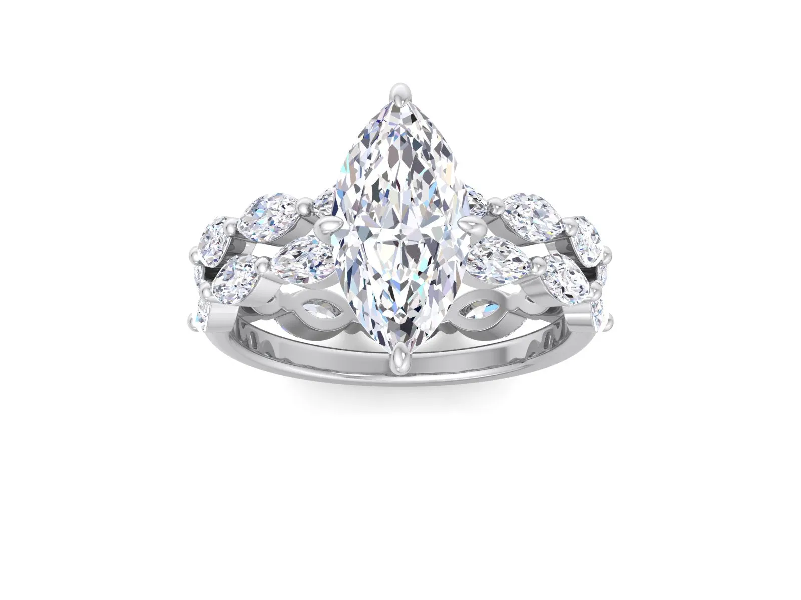 2.50 CT Marquise Cut Lab Grown Diamond Ring