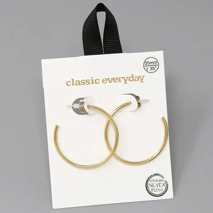 35 MM Metal Hoop Earrings