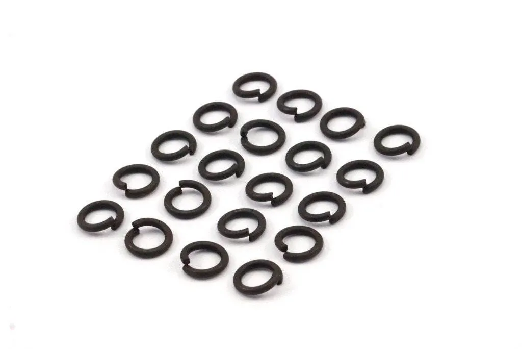 6mm Black Jump Rings - 250 Oxidized Brass Black Jump Rings (6x1mm) A0357 S474