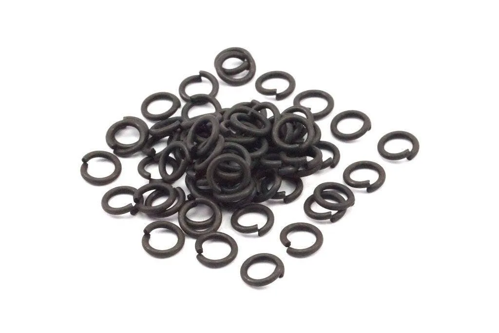 6mm Black Jump Rings - 250 Oxidized Brass Black Jump Rings (6x1mm) A0357 S474