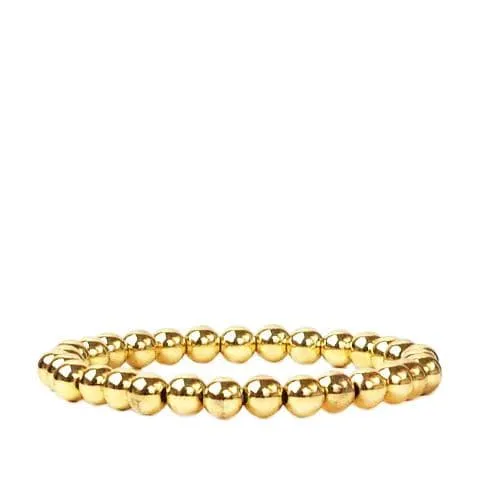 6mm Gold Bead Bracelet