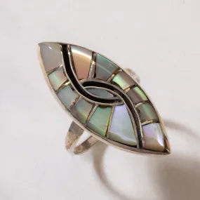 Abalone Navajo USA Native American Made 925 Sterling Silver Ring