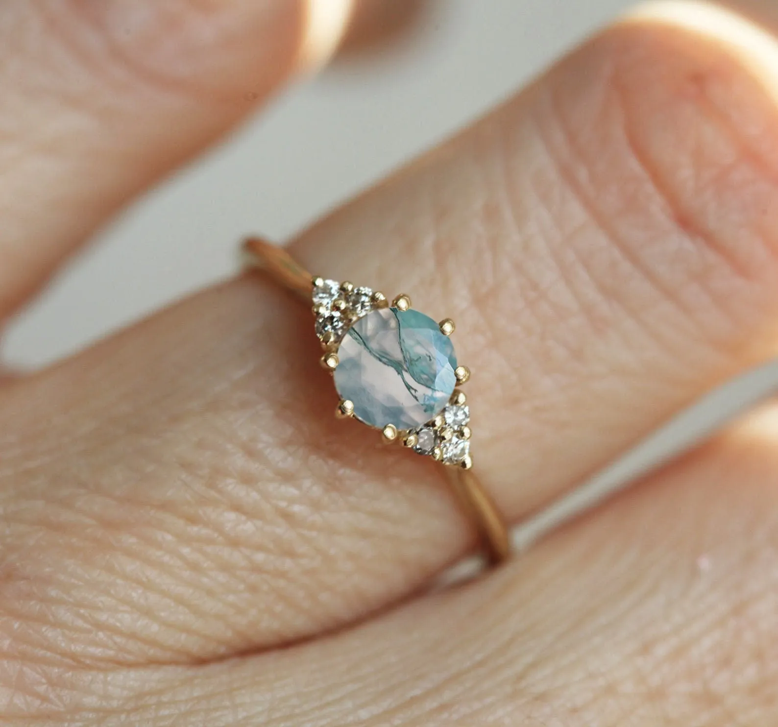 Amy Moss Agate Engagement Ring