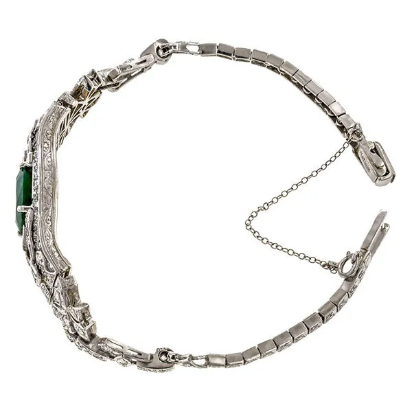 Art Deco Emerald & Diamond Bracelet