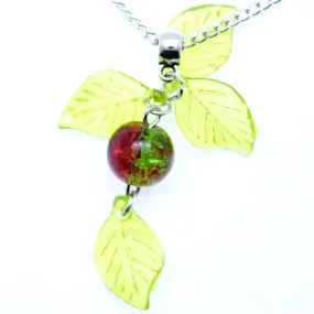 AVBeads Jewelry Christmas 24 Necklace Green Red Silver Mistletoe Pendant 1001