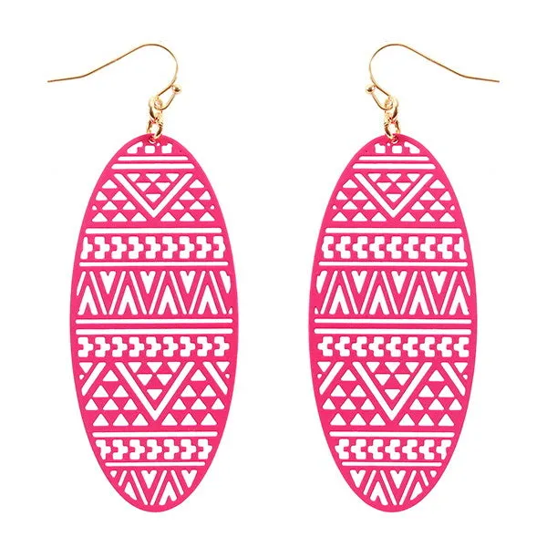 Barbie Theme Textured Metal Filigree Earrings