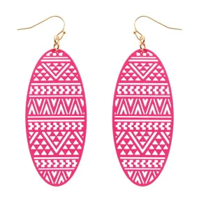 Barbie Theme Textured Metal Filigree Earrings