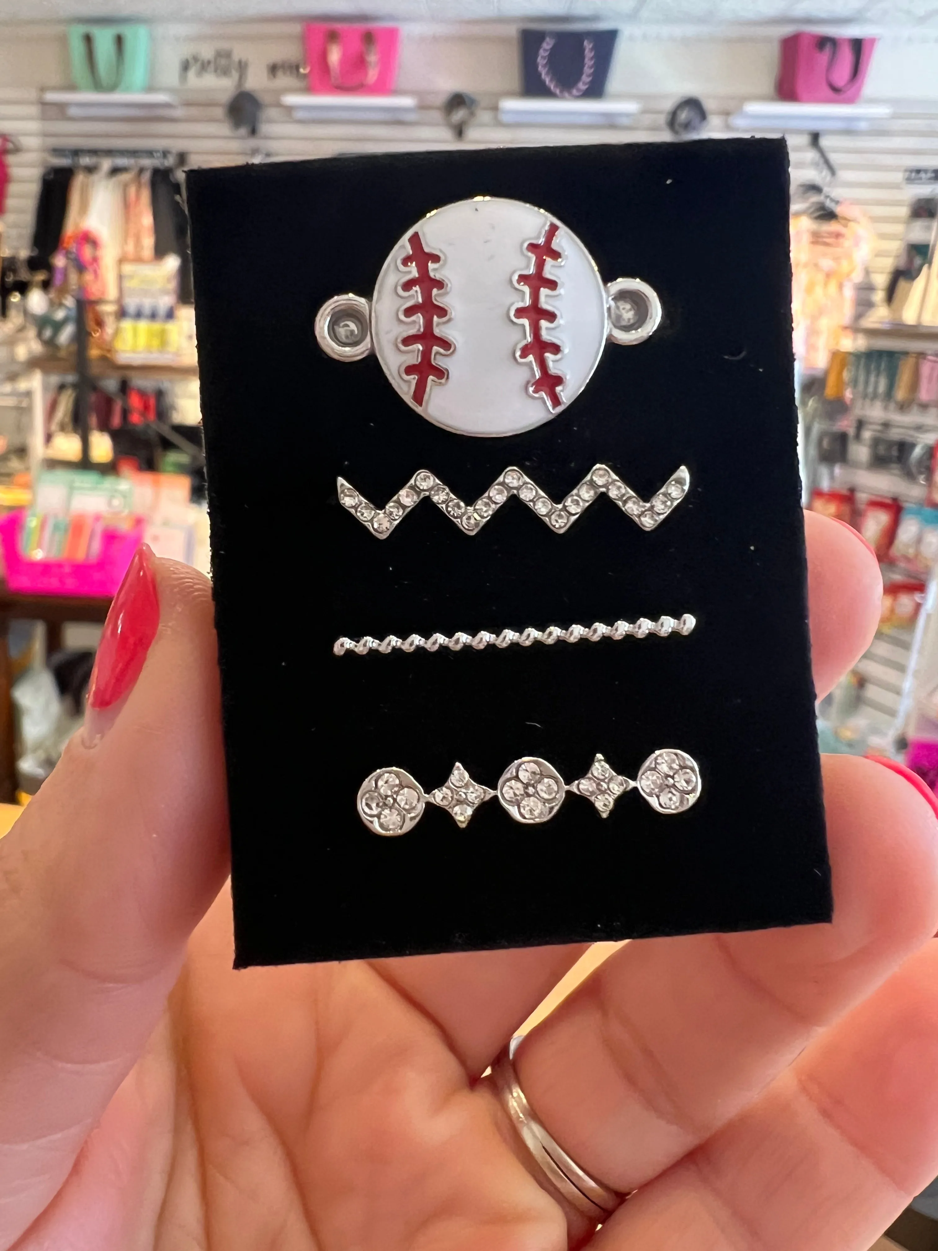 Baseball Watch Band Bling Charm