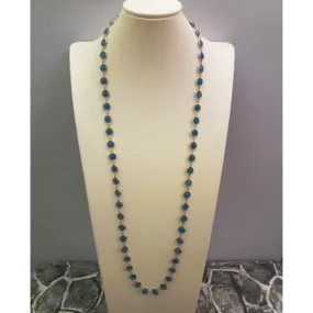 Blue Agate Jeweled Chain Necklace