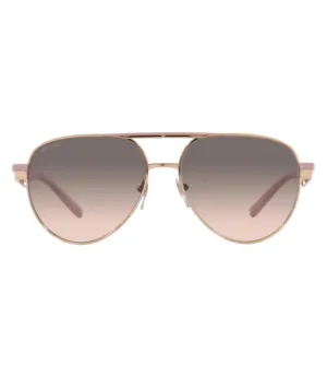 Bvlgari Women Grey Shaded Pink Aviator Sunglasses