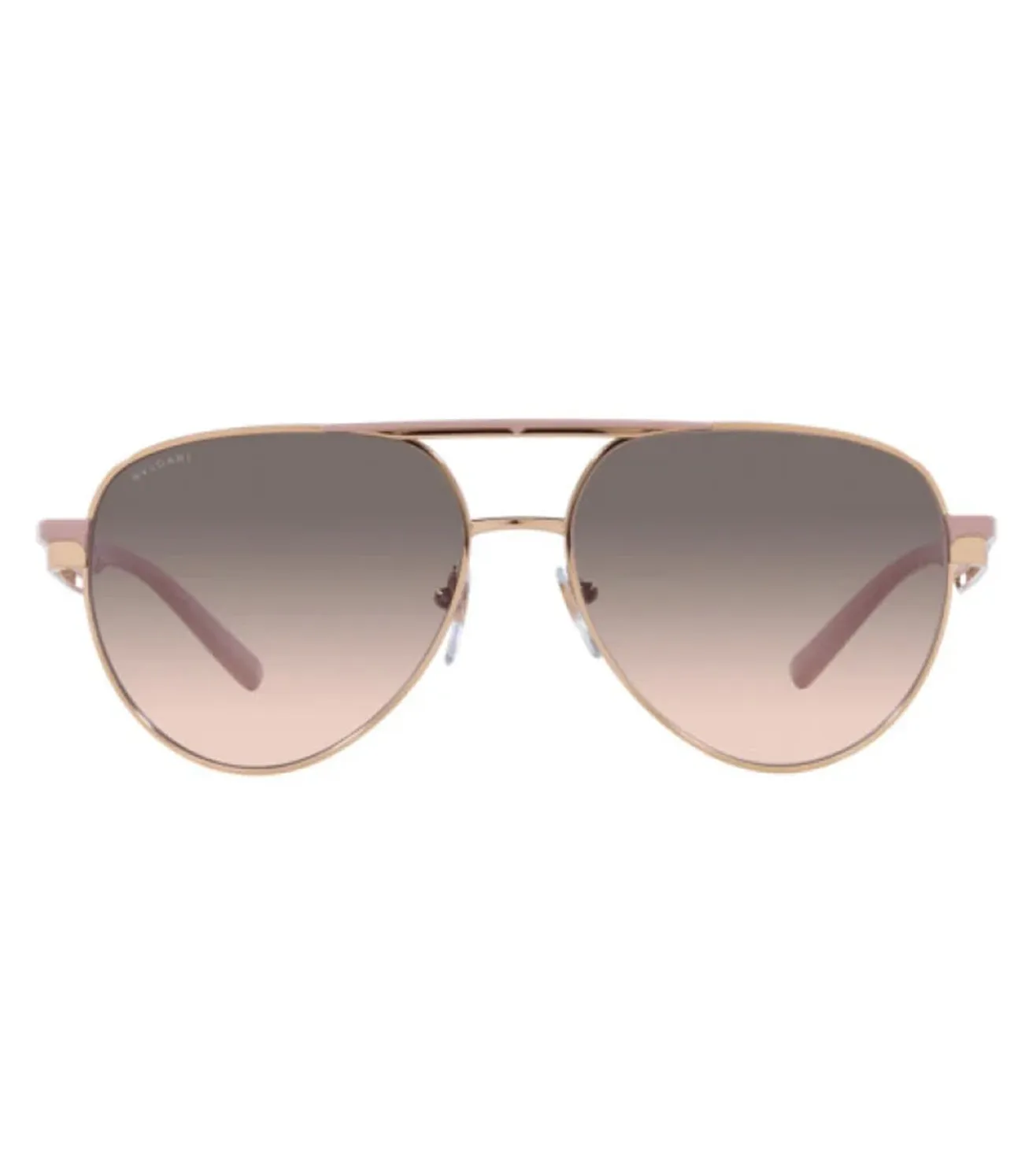 Bvlgari Women Grey Shaded Pink Aviator Sunglasses