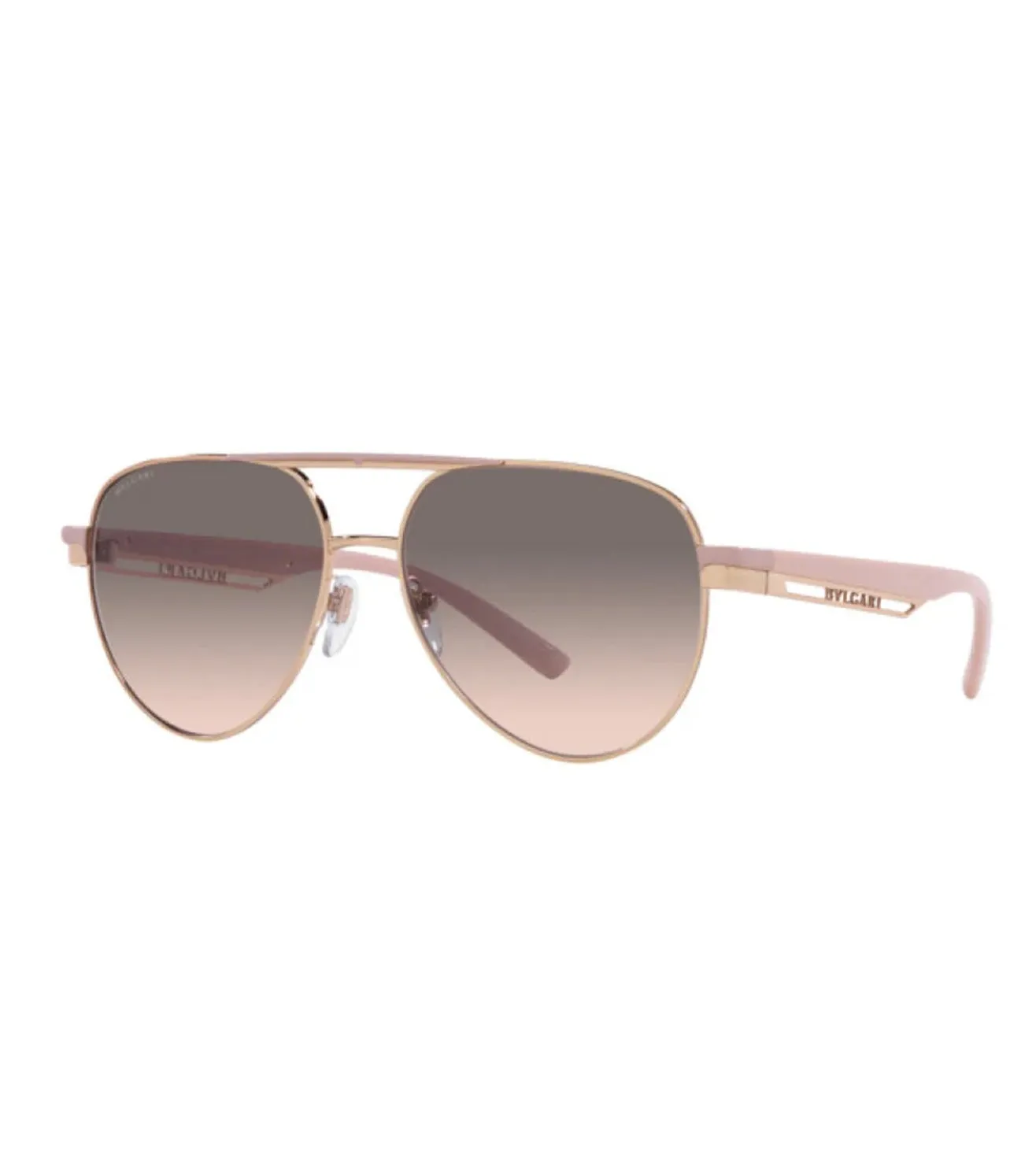 Bvlgari Women Grey Shaded Pink Aviator Sunglasses