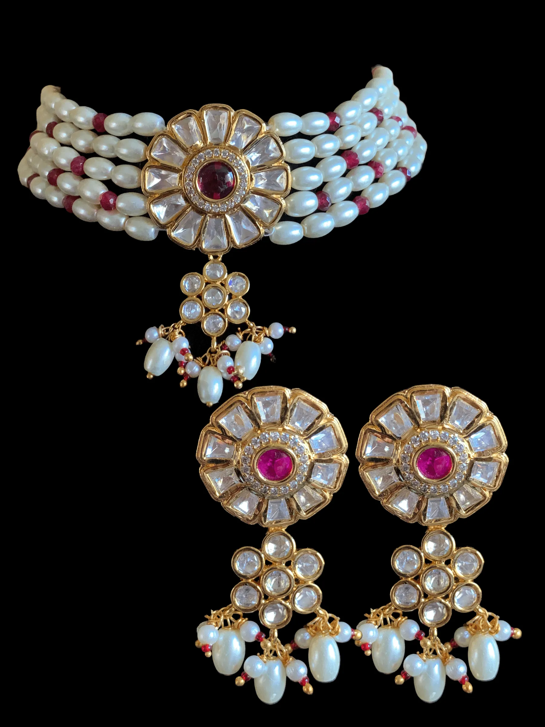 C137 polki choker with earrings ( READY TO SHIP )