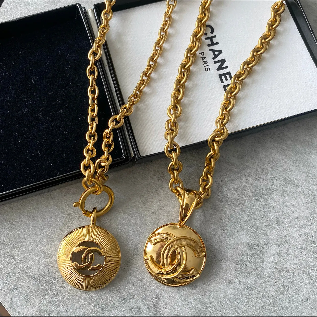 Chanel Vintage 1994 CC Medallion Chain Necklace