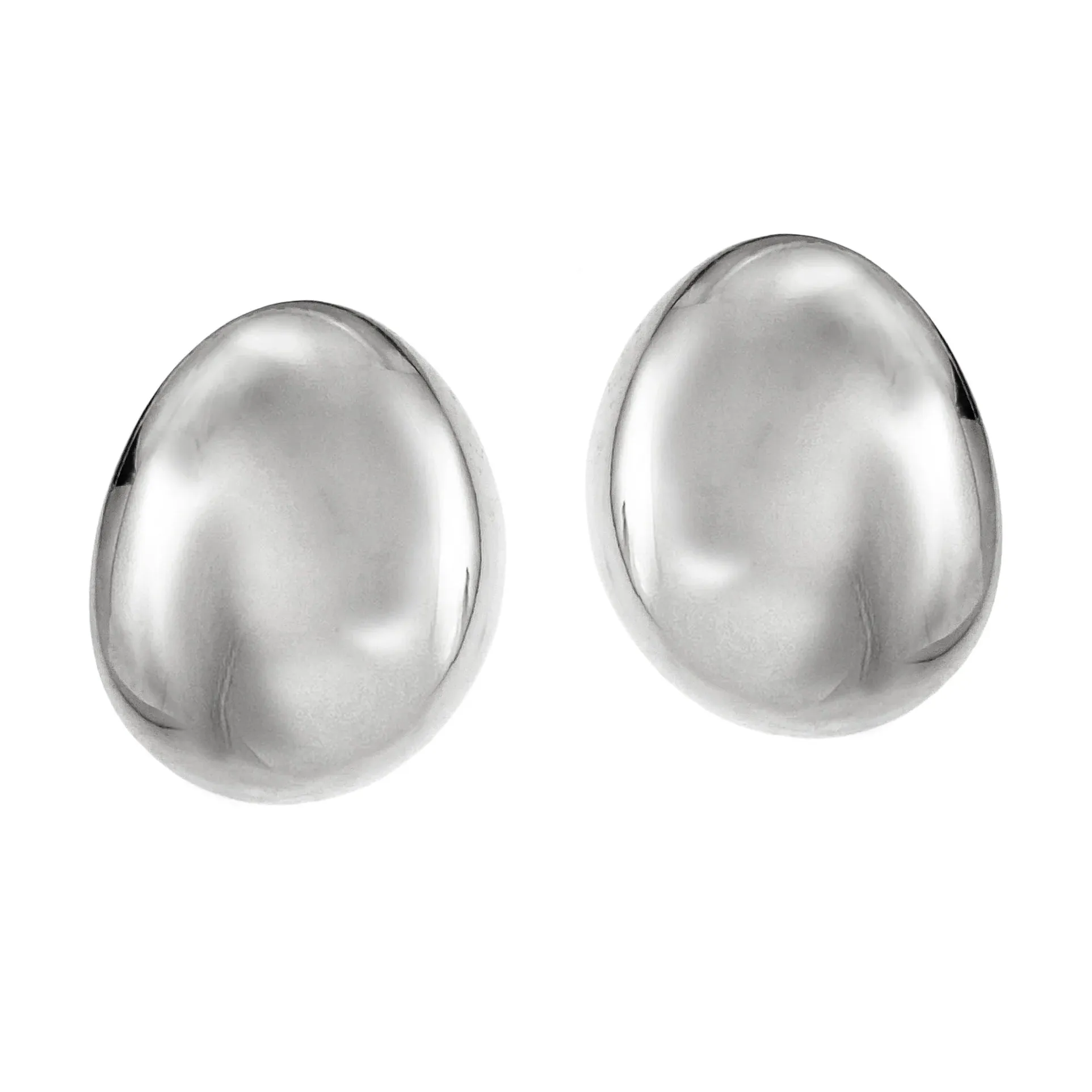 Chunky Rhodium Silver Galina Studs