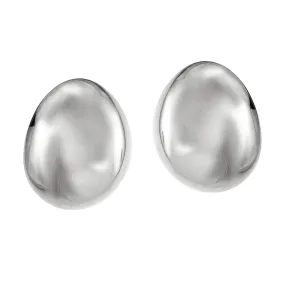 Chunky Rhodium Silver Galina Studs