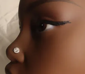 Circle Gem Crystal Nose Stud Piercing