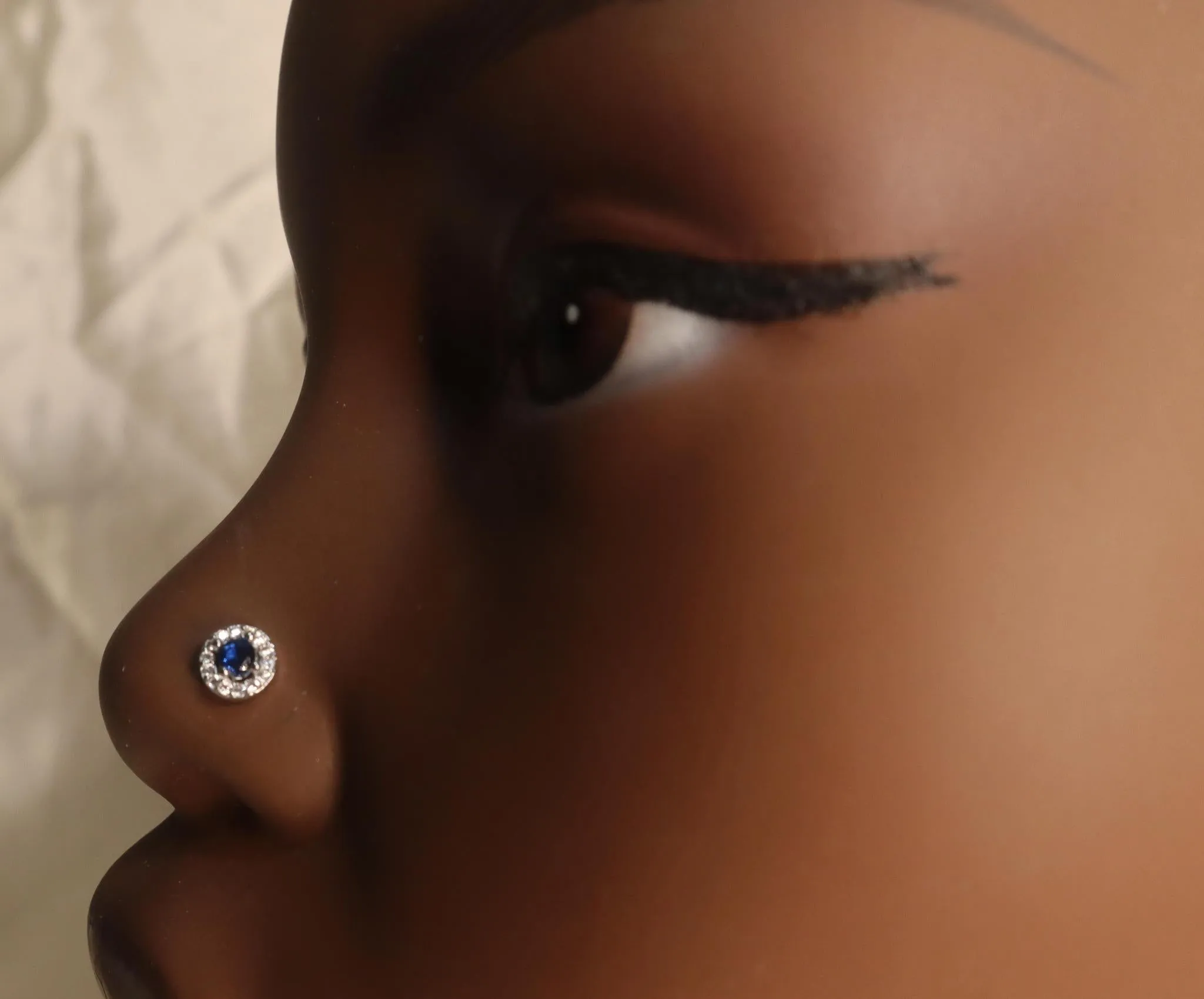 Circle Gem Crystal Nose Stud Piercing