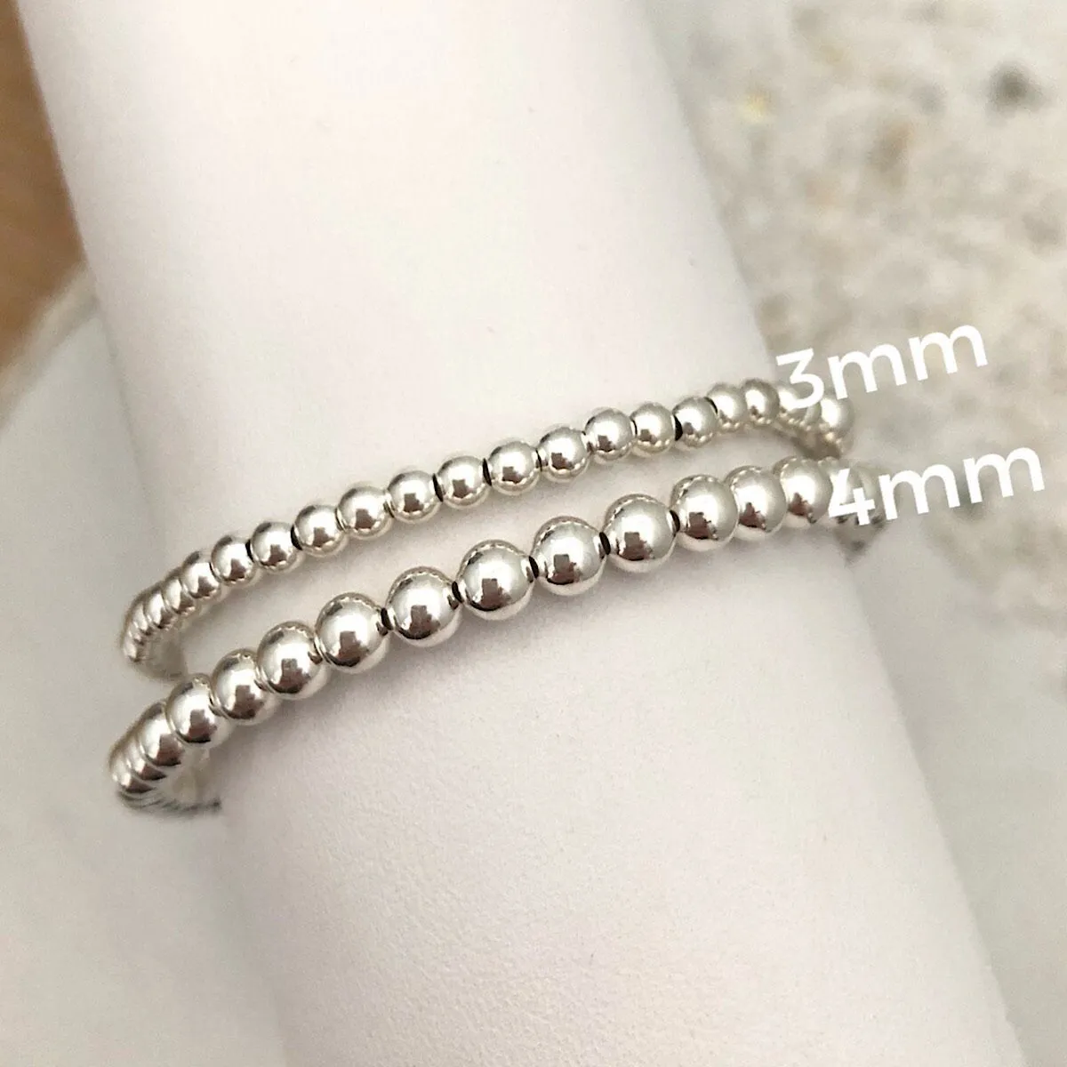 Classic 4mm Sterling Silver Bead Bracelet