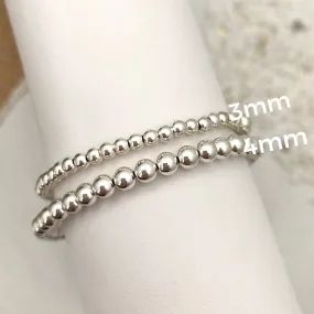 Classic 4mm Sterling Silver Bead Bracelet