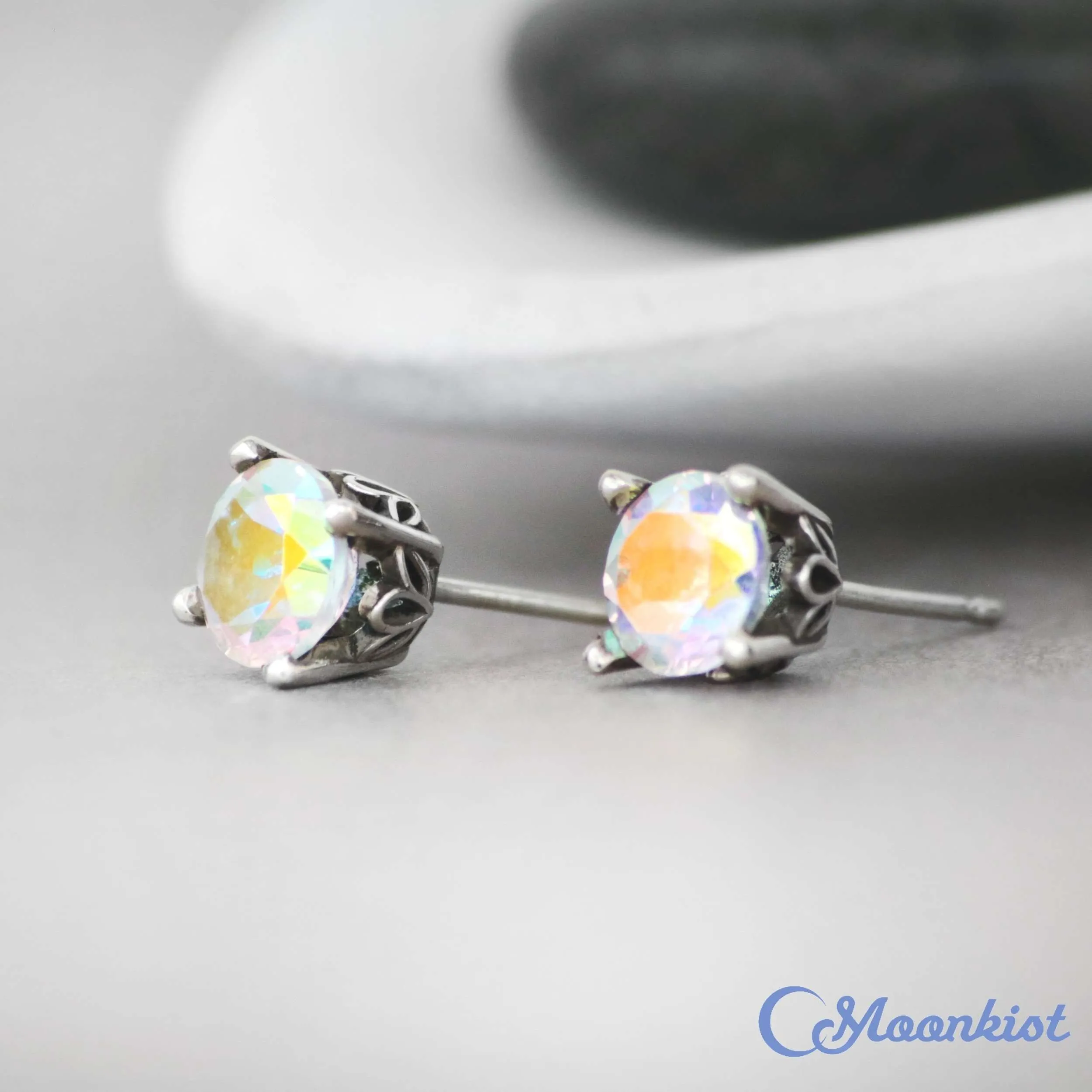 Classic Opalescent Topaz Solitaire Earrings | Moonkist Designs