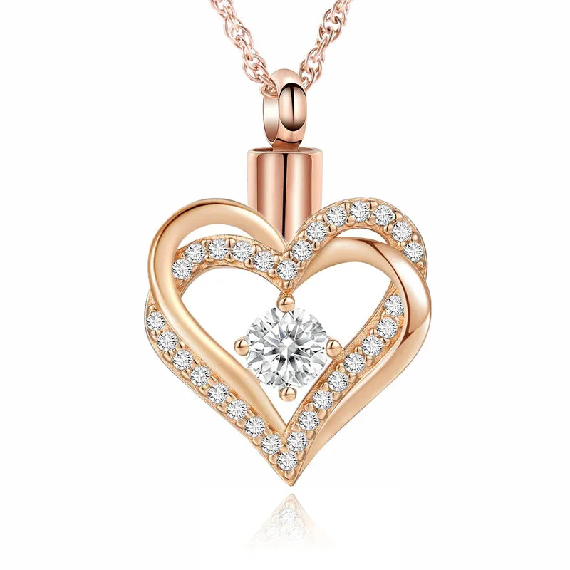 Cremation Jewelry Heart Urn Necklace for Ashes for Women Gilrs Memorial Keepsake Birthstone Pendant