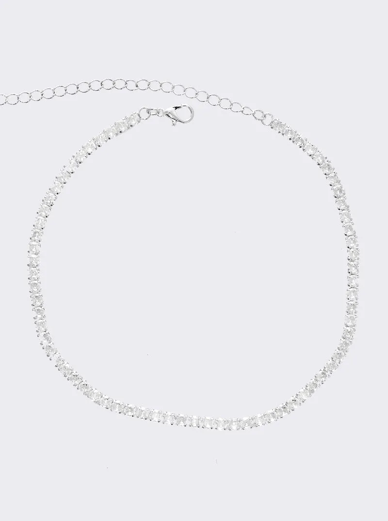 Cubic Zirconia Tennis Choker Necklace