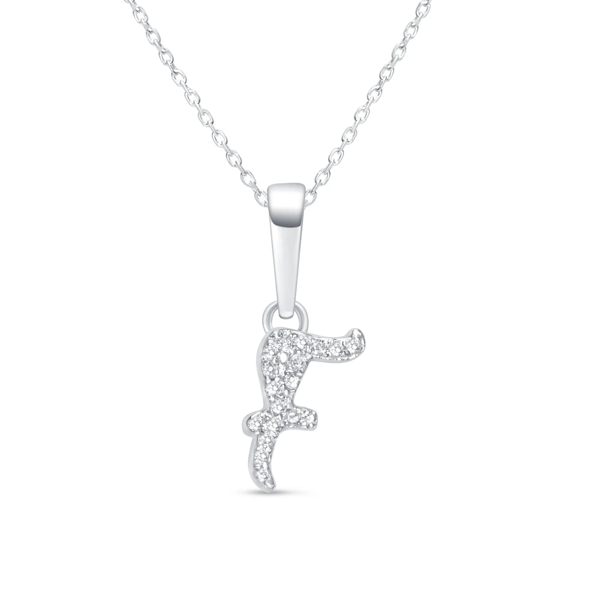 Cursive Diamond Initial Necklace