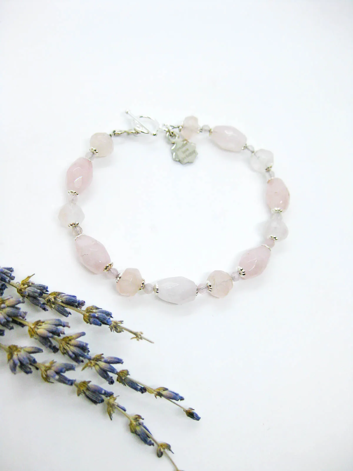 Delphine II: Rose Quartz Bracelet - b343