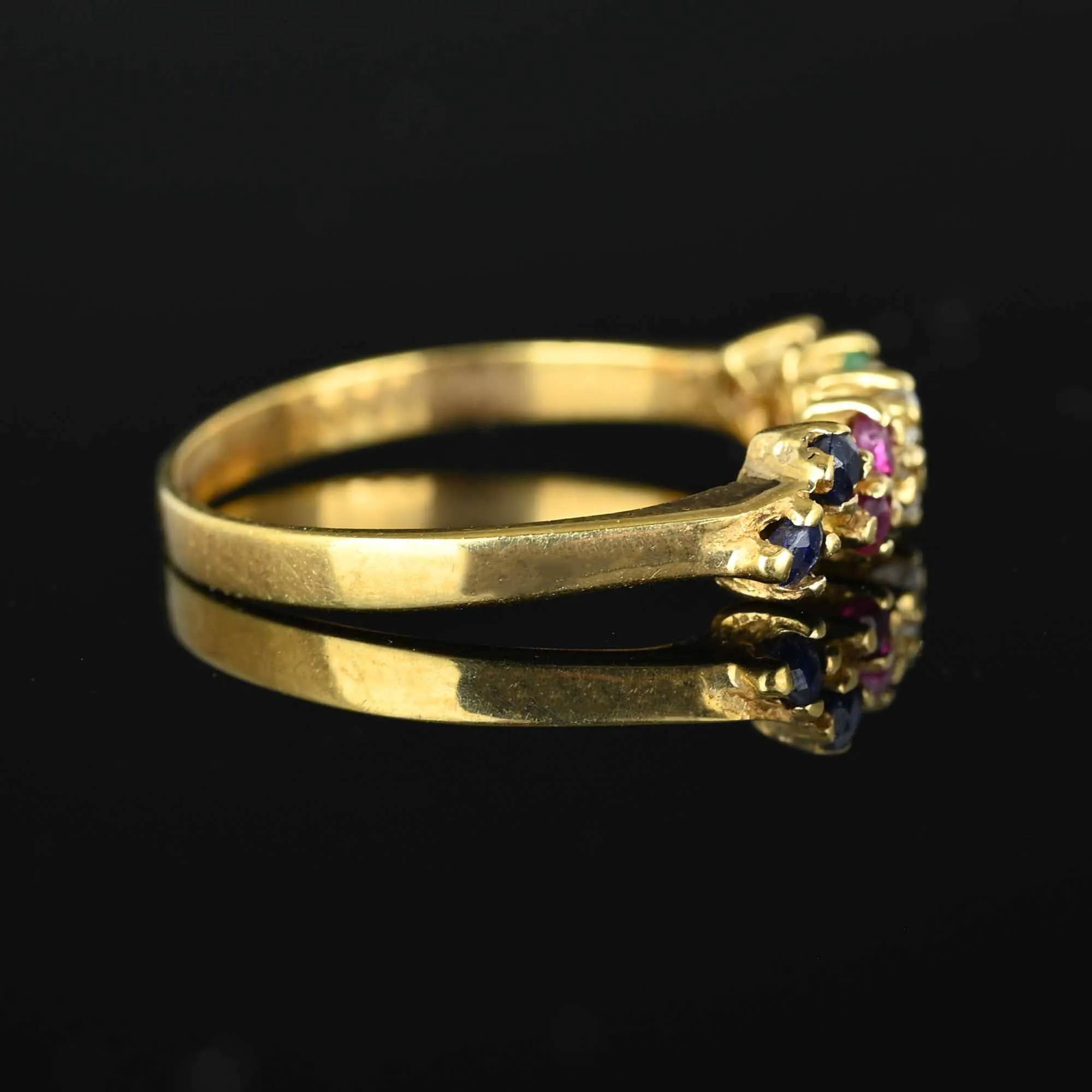 Diamond Sapphire Ruby Emerald Ring in 18K Gold