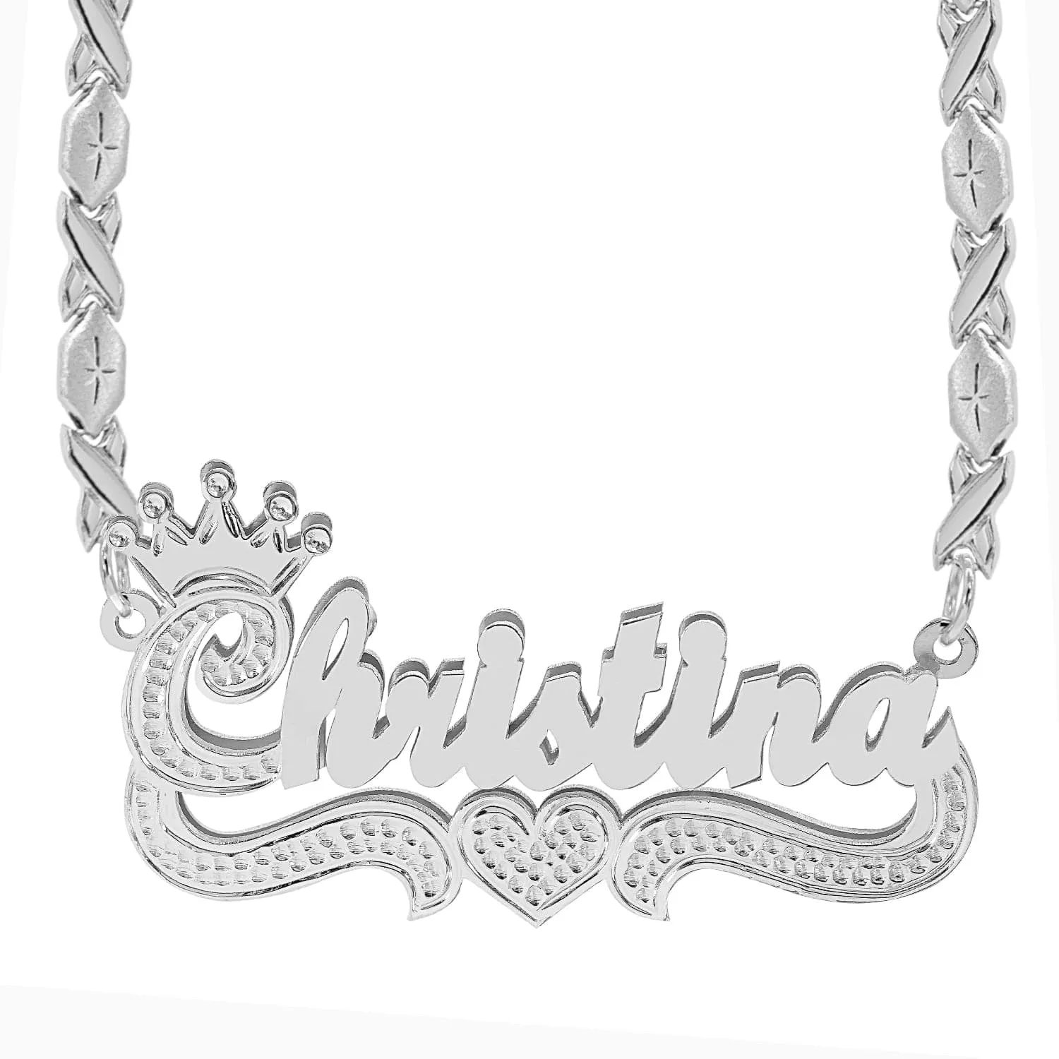 Double Plated Name Necklace Christina with Xoxo chain