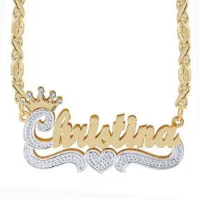 Double Plated Name Necklace Christina with Xoxo chain