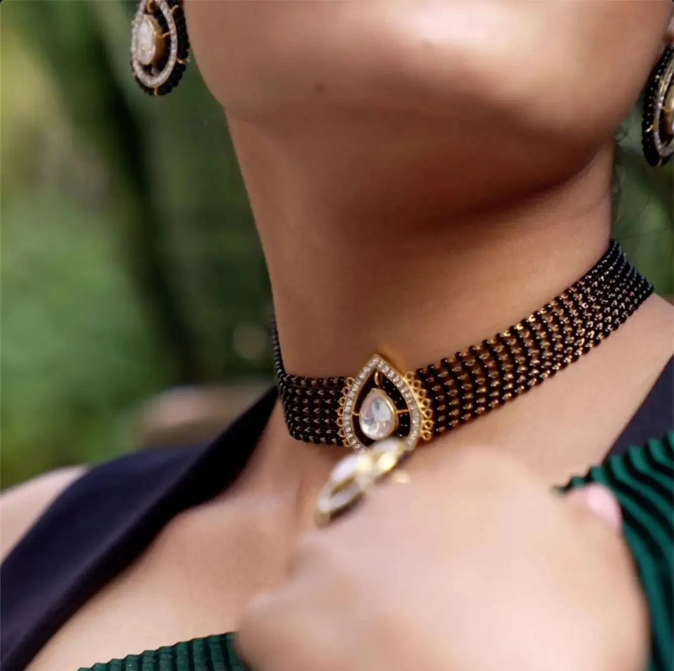 Elegant Silver Mangalsutra Choker