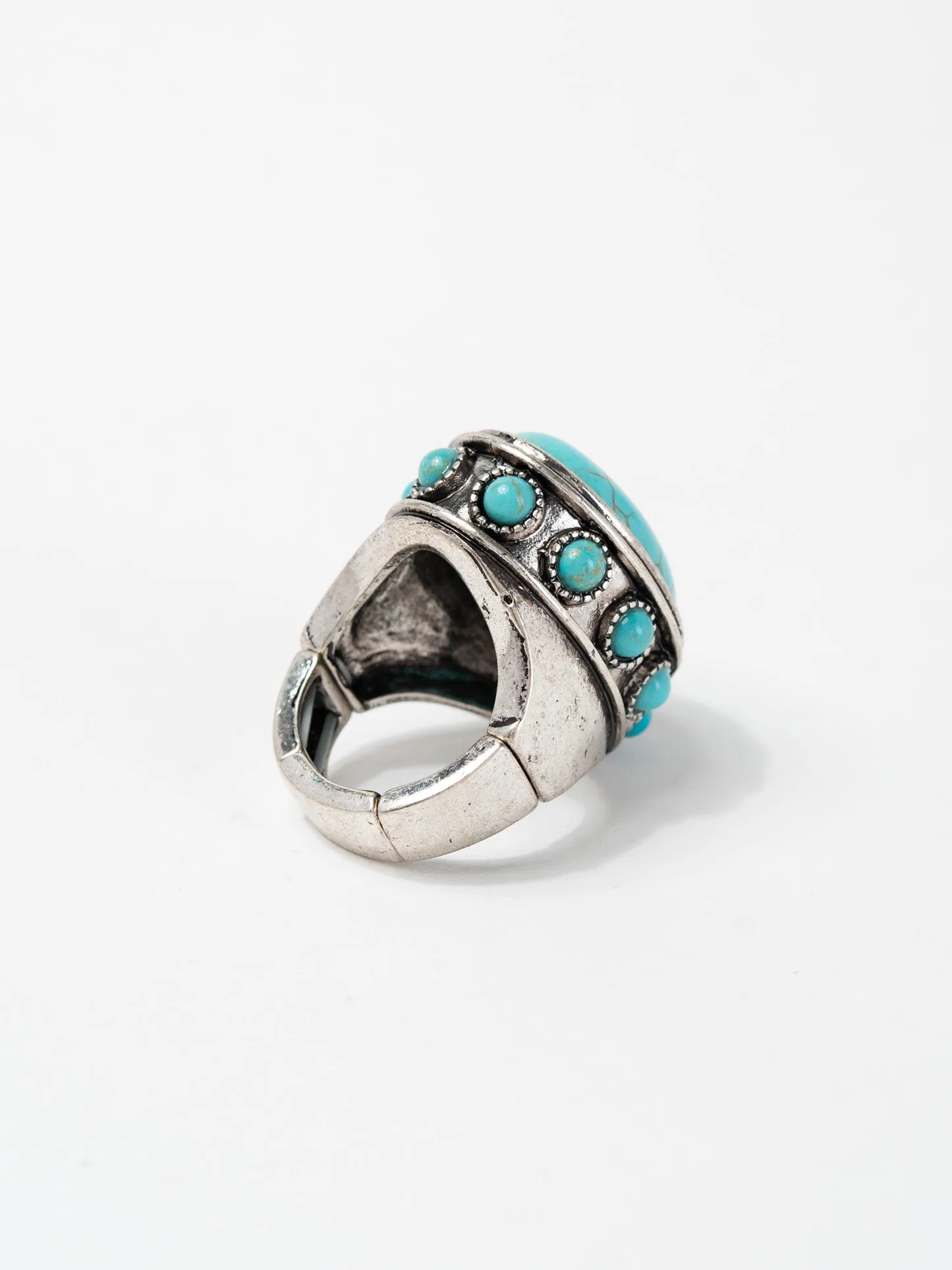 Elinda Western Oval Concho Turquoise Cuff Ring