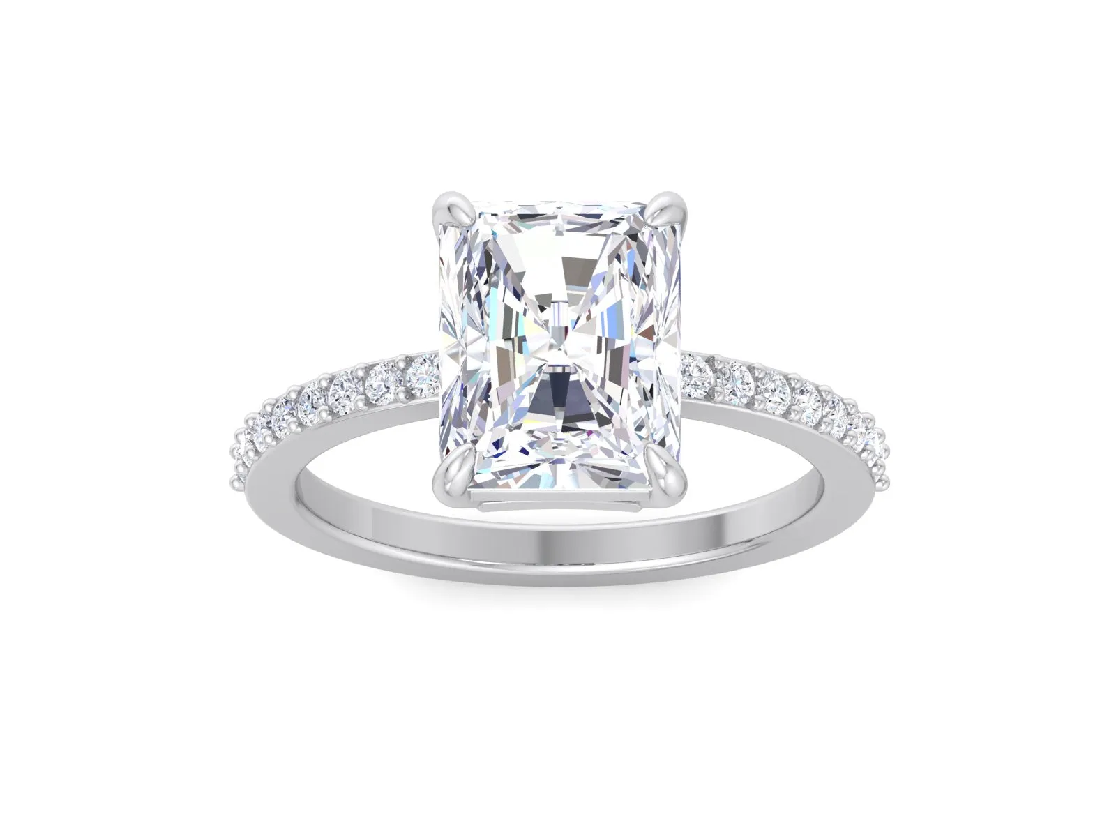 Elongated 3.5 CT Radiant Cut Moissanite Engagement Ring