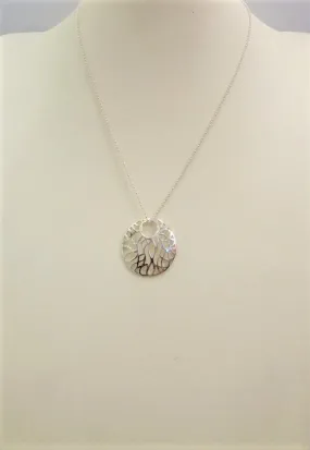 Floral Circular Silver Pendant