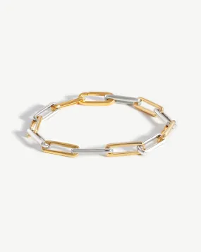 Fused Two Tone Chain Bracelet | 18ct Gold Plated Vermeil/Sterling Silver