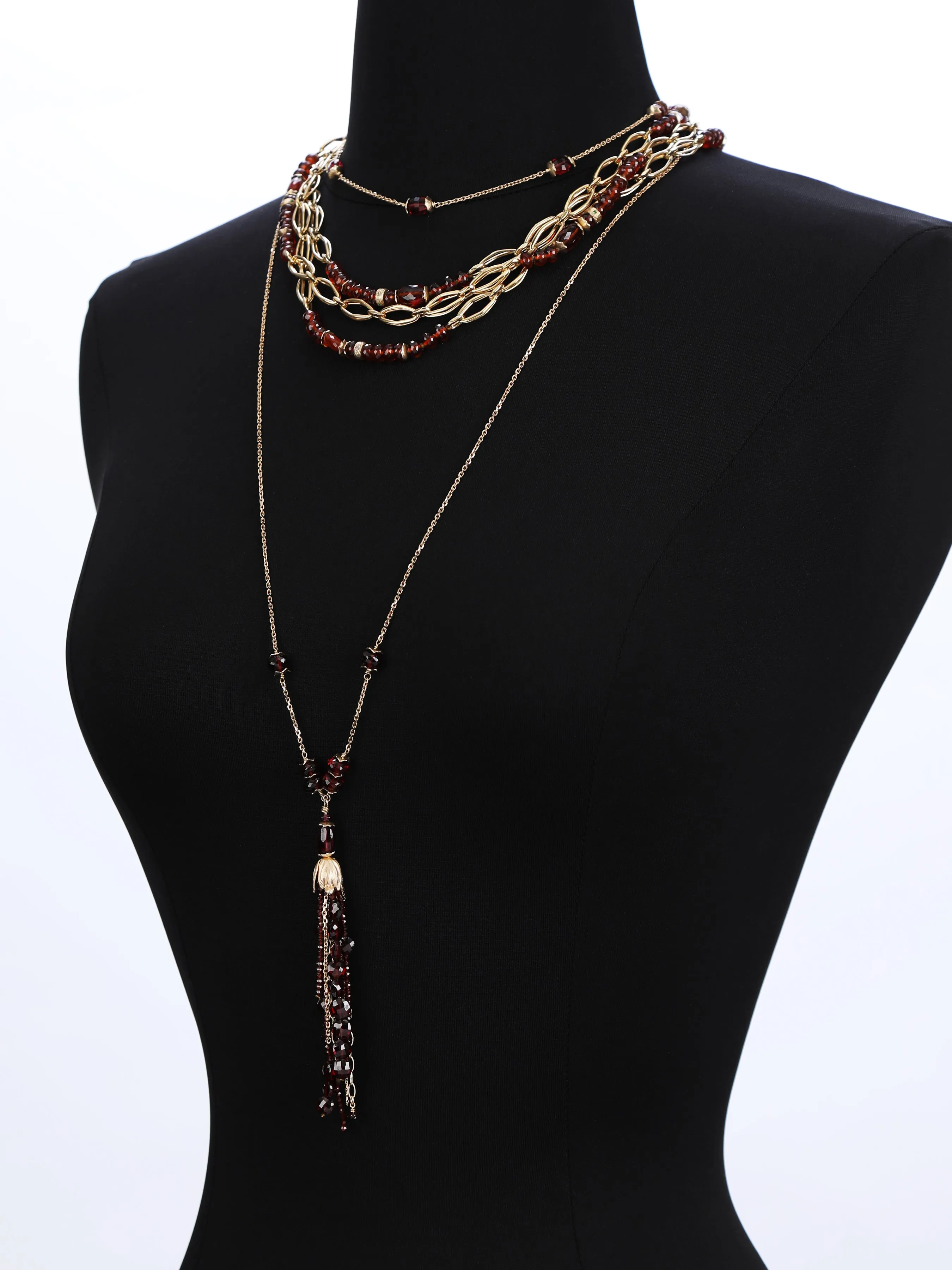 Garnet and Gold Necklace