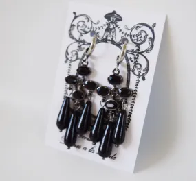 Girandole Earrings - Jet Black