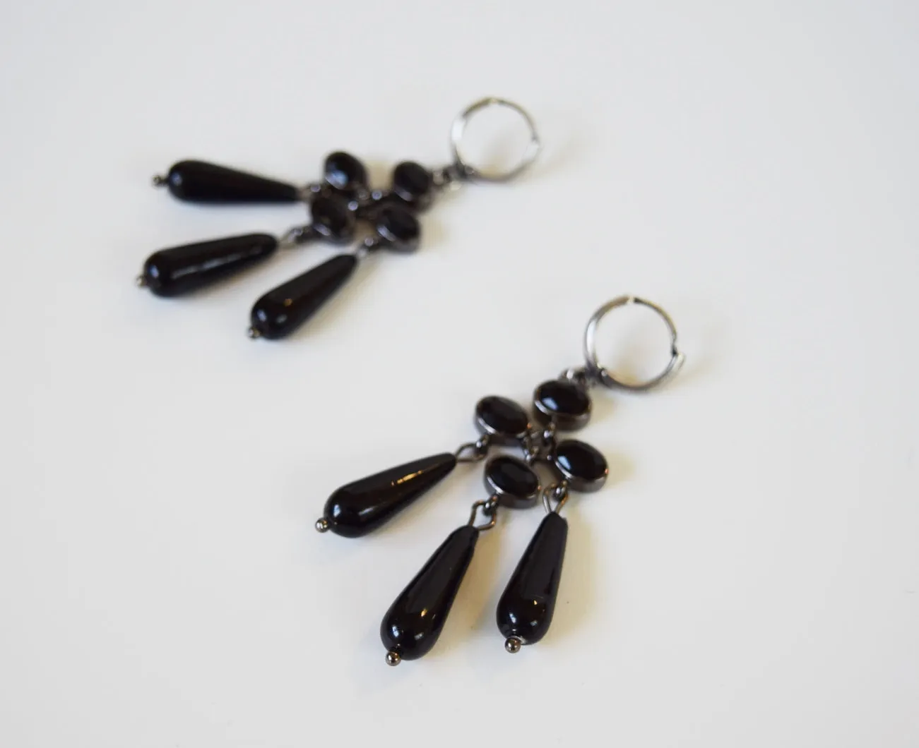 Girandole Earrings - Jet Black